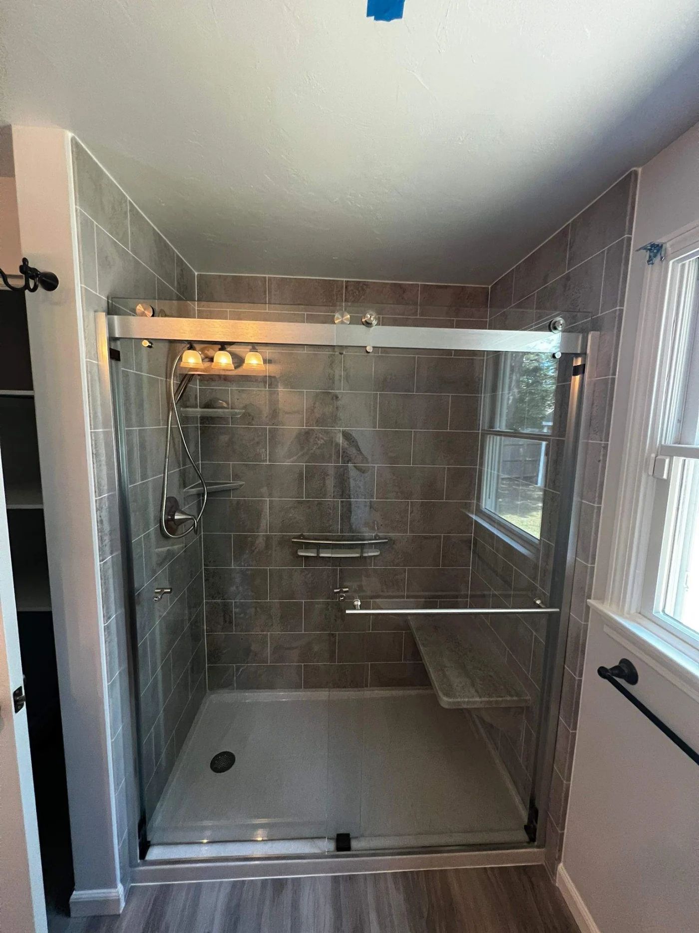 Bci Carbon Ash Cobblestone Walls Onyx Collection Shower Base Shower Bench Seat Semiframeless Glass Doors Bci Cayman Brushed Nickel Hand Held Shower Yarmouth Ma