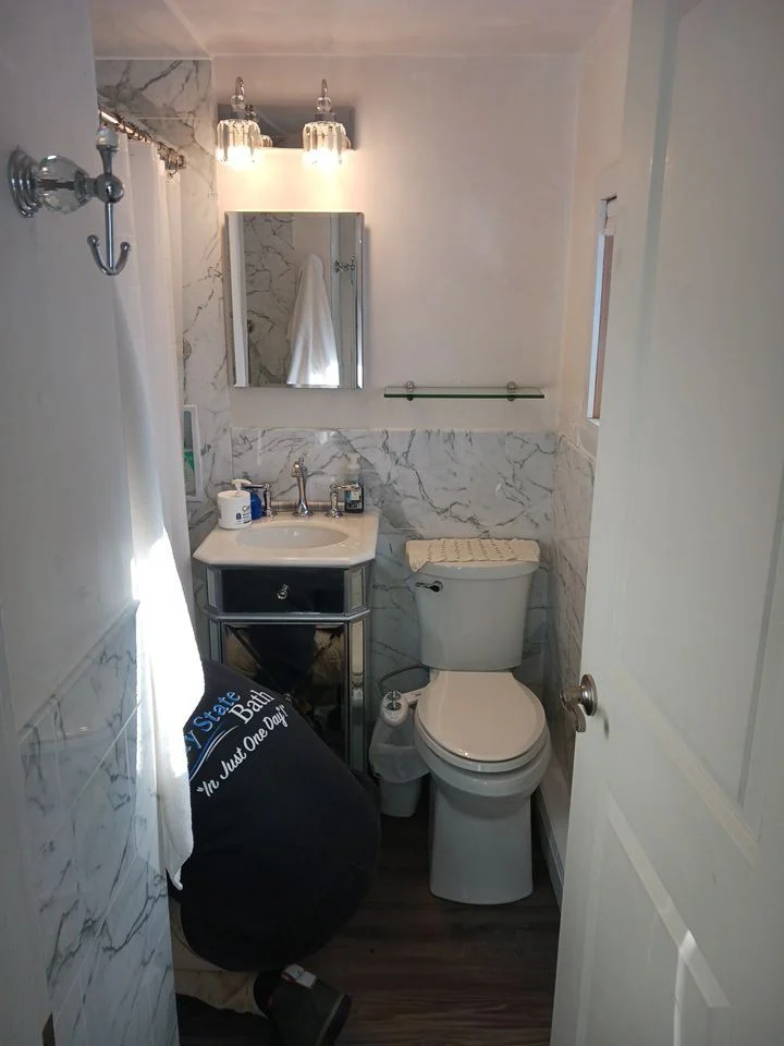 After shot of five-day bath remodel by bay state bath in south shore boston