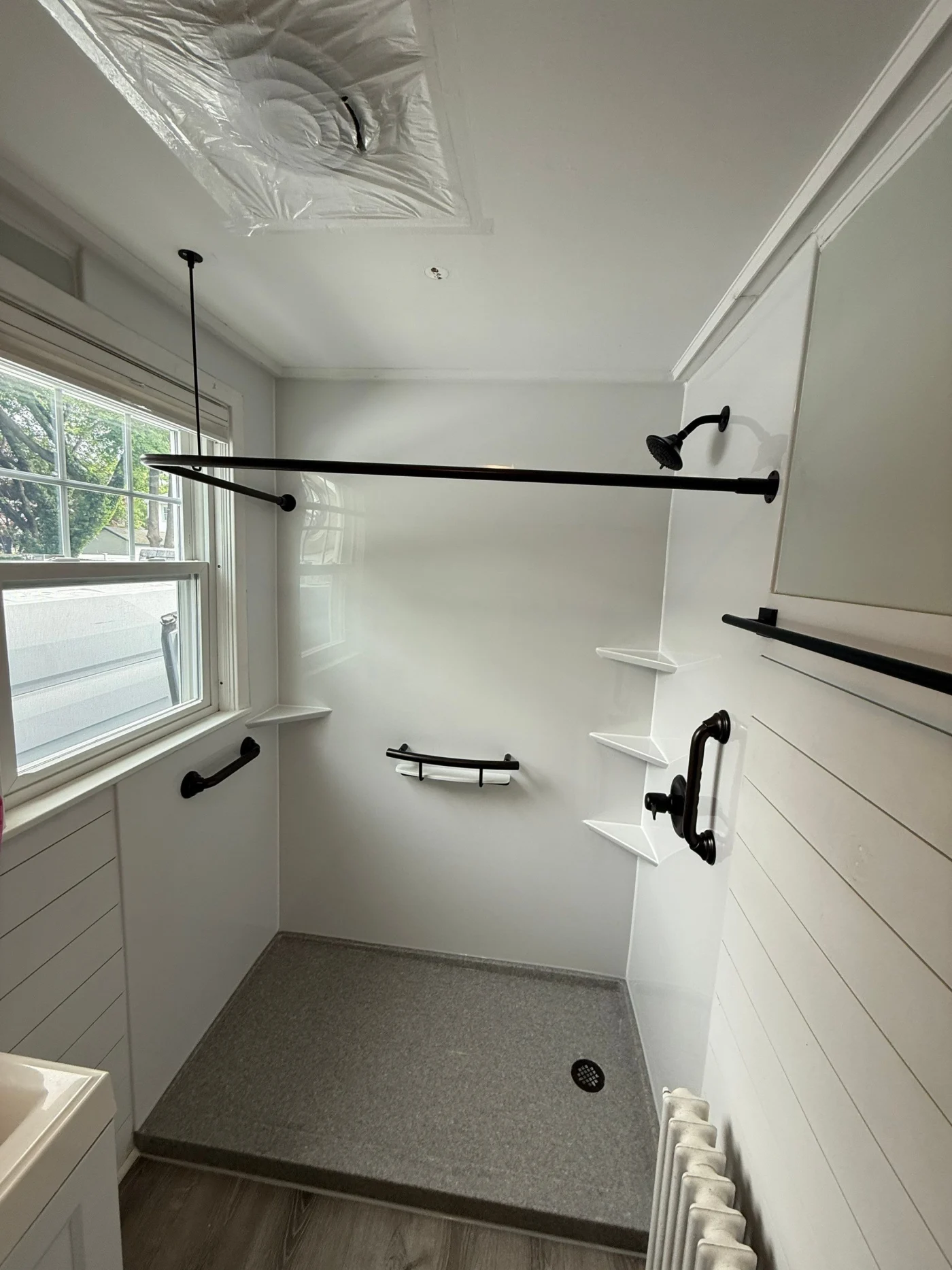 Onyx Shower Base Ship Lap Walls White Smooth Shower Walls Bci Elite Black Invisia Shampoo Shelf L Shaped Showe Rod Fairhaven Ma