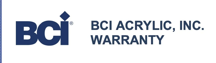 BCI acrylic warranty logo
