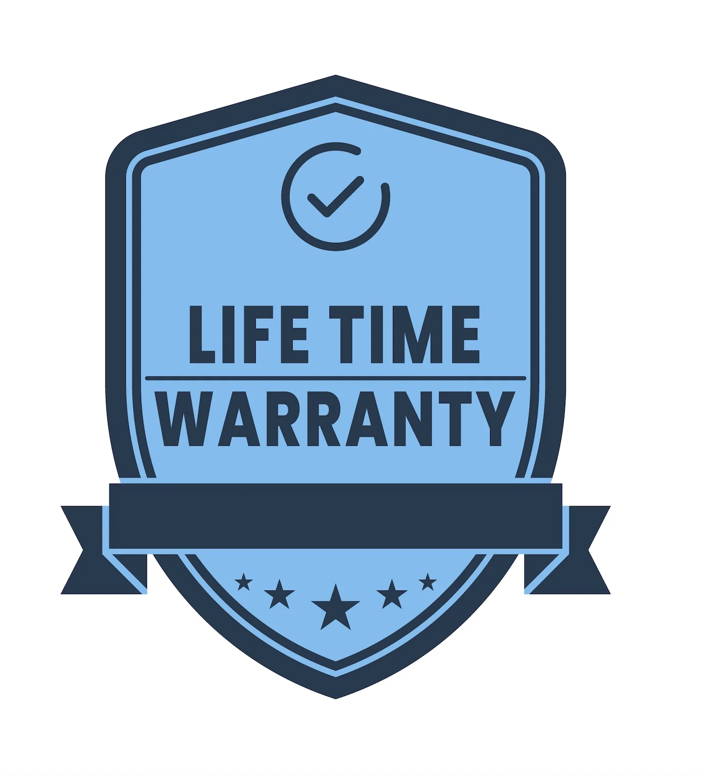 Blue logo stating ‘Lifetime Warranty’