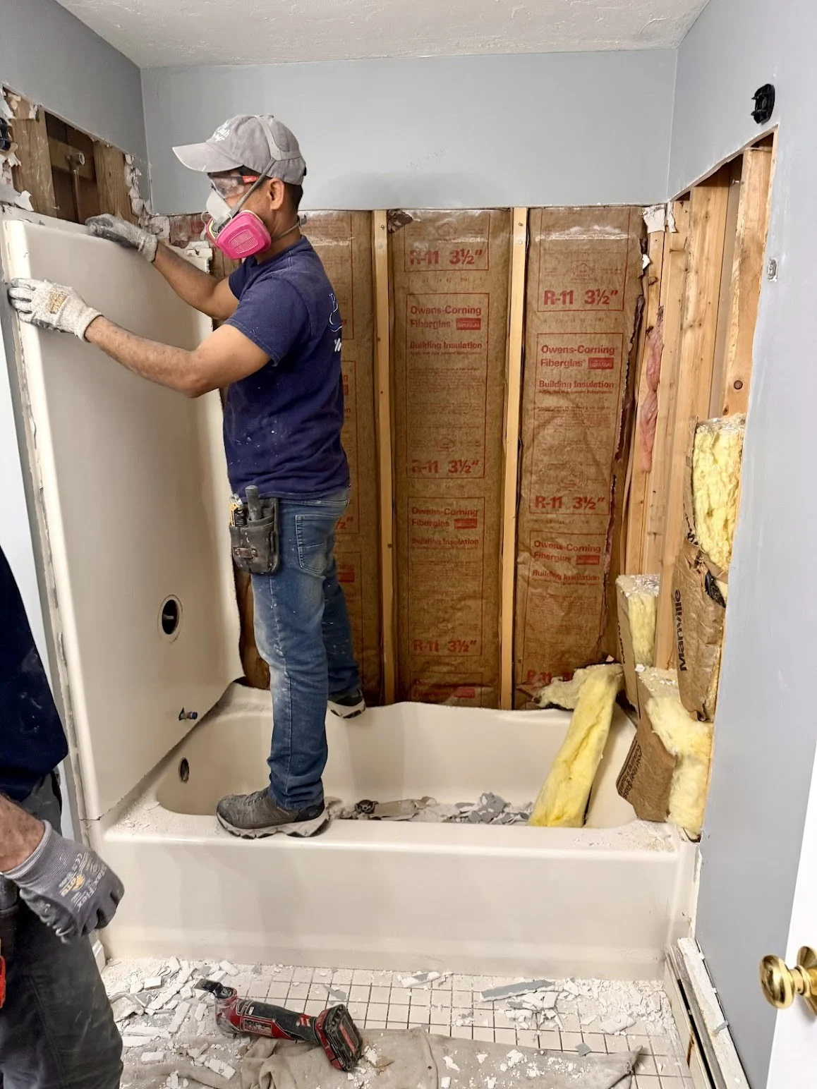 South Shore Boston New Walk In Shower Wall Construction Project Image